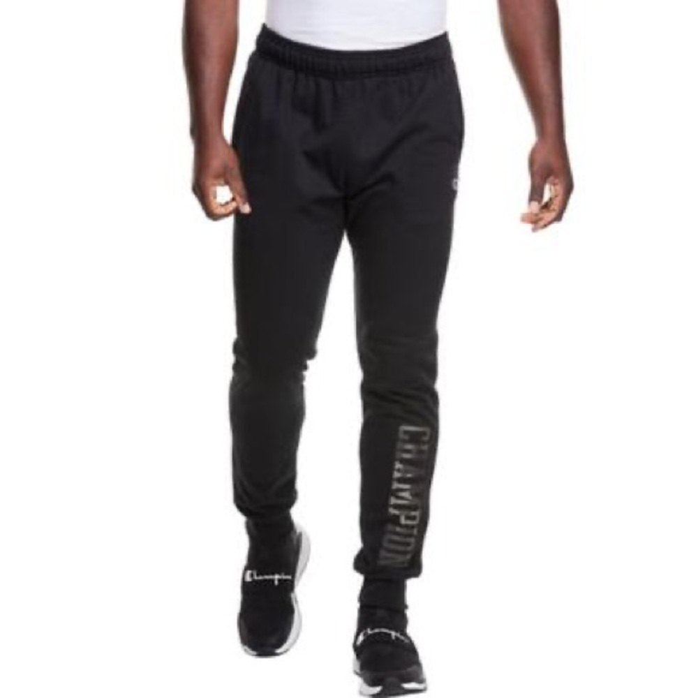 New - Champion Mens Powerblend Fleece Joggers Block Camo Logo